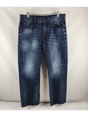 Express Jeans Mens 33x30 Blake Loose Fit Bootcut Leg Blue Denim